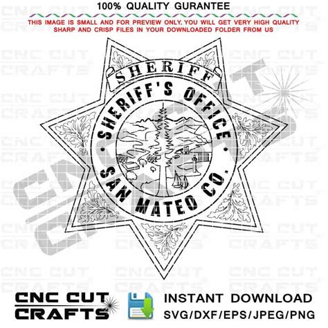 San Mateo County Sheriffs Office Badge Vector Svg Dxf - Etsy Ireland