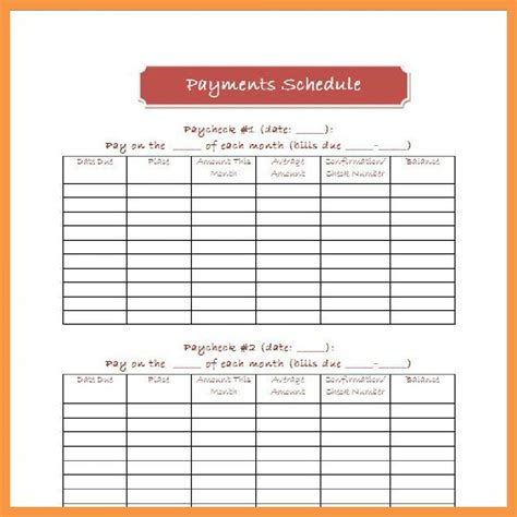 Monthly Bill Payment Schedule Pdf | Calendar Template Printable