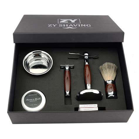 2019 Wholesale Men Luxury Shaving Gift Set Kit Double Edge Safety Razor Badger Hair Shaving ...