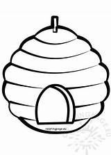 Bee Hive Beehive Coloring Bees Outline Hives Clipart Drawing Honeycomb  sketch template