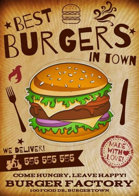 BURGER POSTER | Poster makanan, Makanan, Makanan kreatif