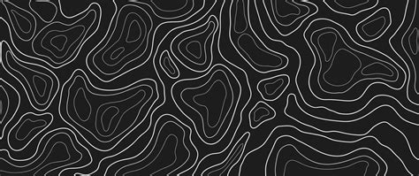 Abstract line art background vector. Mountain topographic terrain map background with white ...