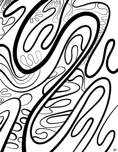 Groovy Abstract Coloring Page for Adults or Kids Instant Download Printable Coloring Page - Etsy