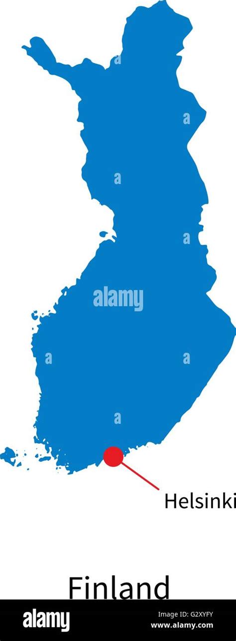 Detailed vector map of Finland and capital city Helsinki Stock Vector Image & Art - Alamy