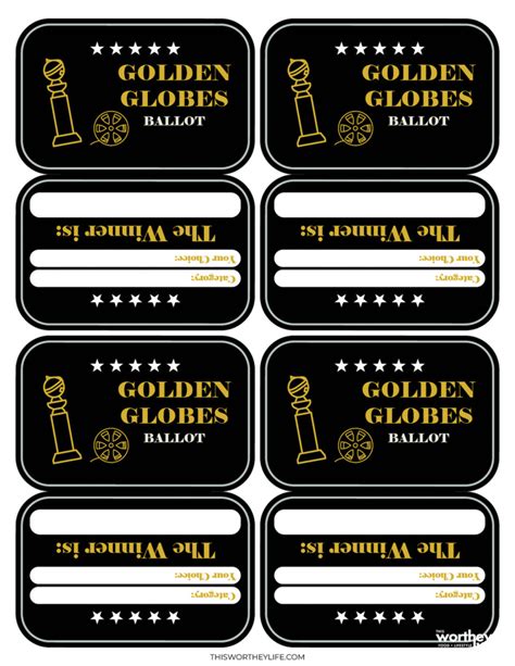 Golden Globes Watch Party Idea + Free Golden Globes Ballot Printables