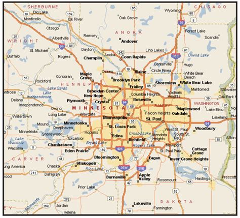 Printable Twin Cities Map