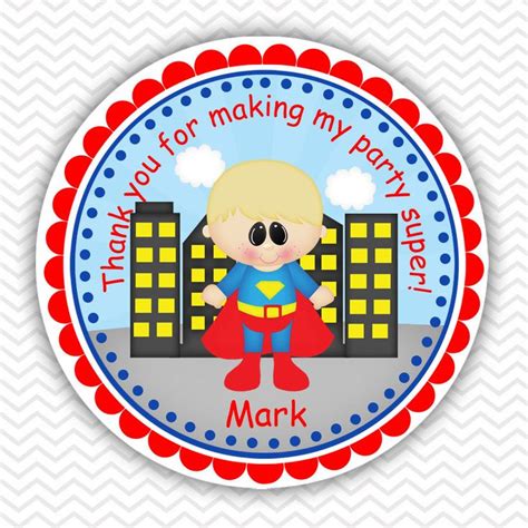 Superman Super heros - Personalized Stickers, Party Favor Tags, Thank You Tags, Gift Tags ...