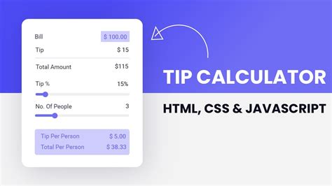 Tip Calculator | HTML, CSS & Javascript | With Source Code - YouTube