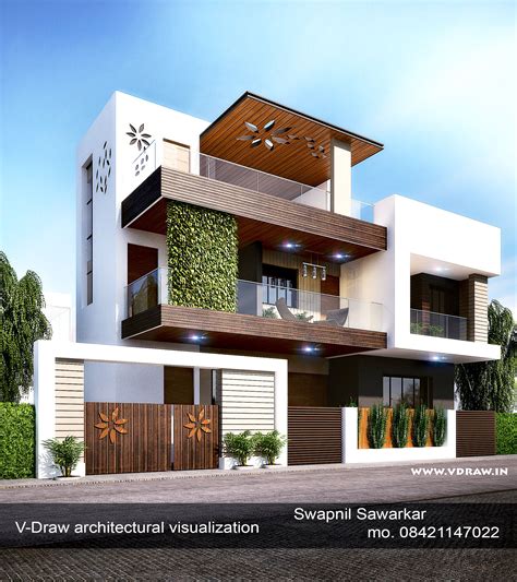 V-Draw architectural visualization | Kerala house design, Bungalow ...