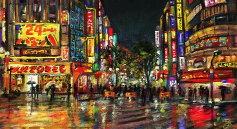 Japan Tokyo at night by DJBshadow on DeviantArt