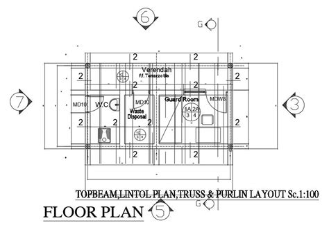 Security Guard Room Plan Drawing Download DWG File - Cadbull