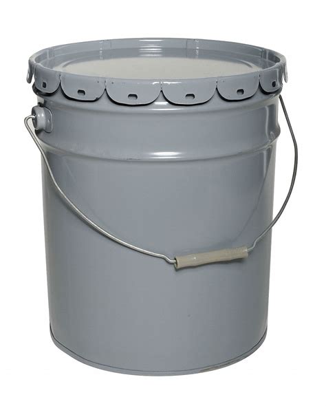 GRAINGER APPROVED 5 gal Steel Round Pail with Lid, Grey - 6HCD0|2110/2150 - Grainger