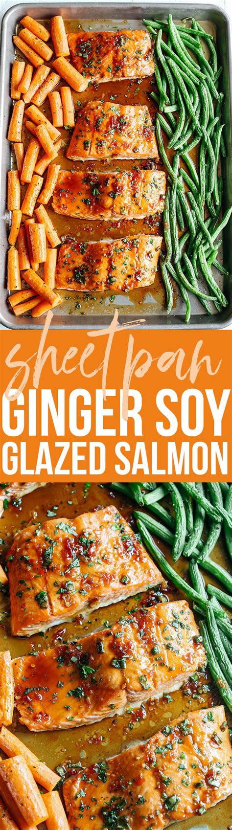 This Sheet Pan Ginger Soy Glazed Salmon makes the perfect weeknight ...