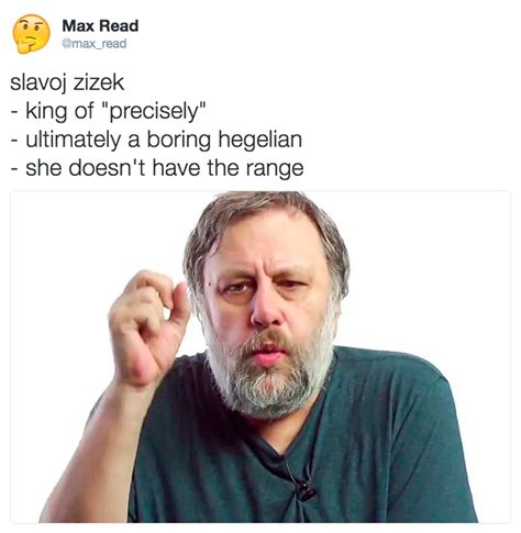 Slavoj Žižek | She Doesn't Have the Range | Know Your Meme