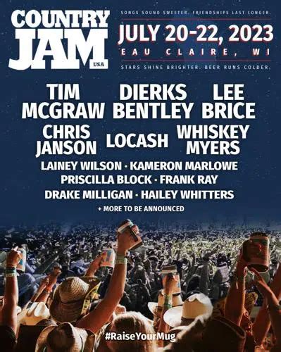 Eau Claire’s Country Jam Announces 2023 Lineup | WSAU News/Talk 550 AM · 99.9 FM | Wausau ...