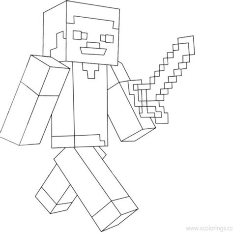 Minecraft Sword Coloring Pages - XColorings.com