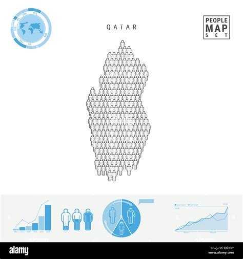 Qatar People Icon Map. People Crowd in the Shape of a Map of Qatar ...