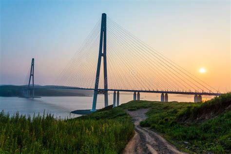 Bridge To Russky Island. Vladivostok City. Russia Stock Image - Image ...