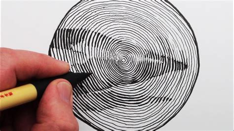 Circle Line Art School: How to Draw a Pencil with a Single Spiral Drawing - YouTube