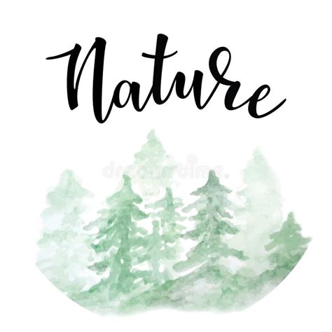 Vector Illustration of `Nature` Lettering. Stock Vector - Illustration ...