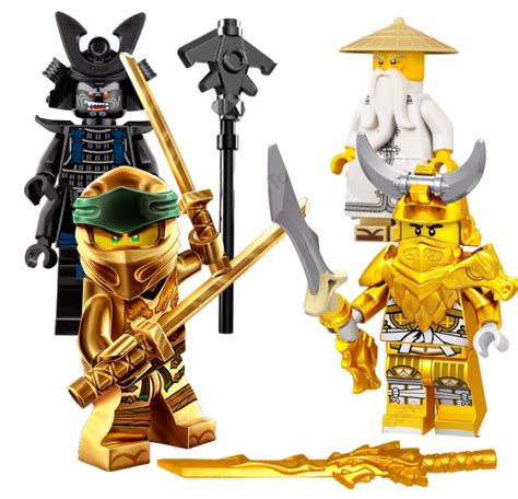 LEGO® NINJAGO | GOLDEN NINJA LLOYD | GARMADON | GOLD DRAGON MASTER | SENSEI WU | MINIFIGURE SET ...