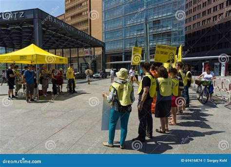 Amnesty International Activists Protest at Potsdamer Platz Editorial ...