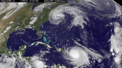 Satellite Animation Shows Hurricane Maria and Tropical Storm Jose - YouTube