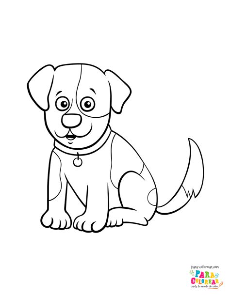 Dibujo de dibujo perrito cachorro para colorear | Para-Colorear.com