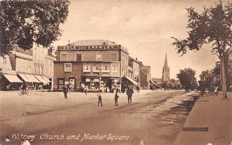 WITNEY OXFORDSHIRE UK CHURCH & MARKET SQUARE W/ COLE & CRAWLEY POSTCARD ...