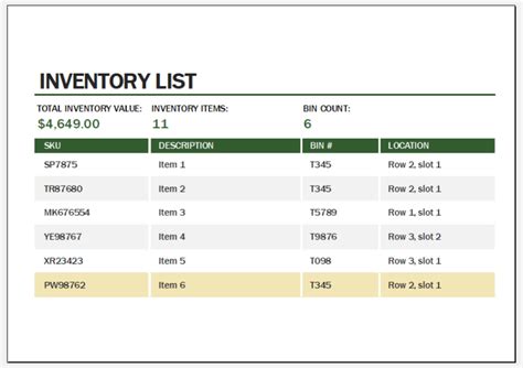 Warehouse Inventory Templates for MS Excel | Excel Templates