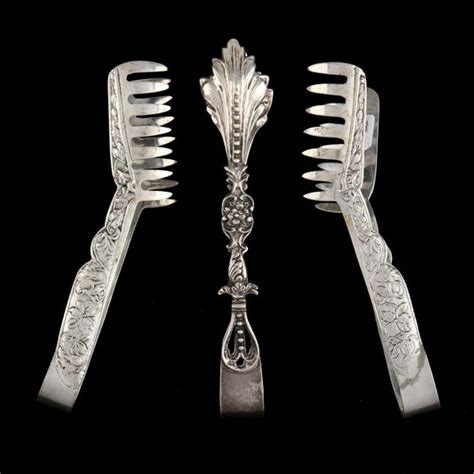 Three Vintage Silver Serving Tongs (Lot 2074 - Collection of Sterling SilverJan 24, 2018, 6:00pm)