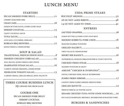 The Woodlands lunch menu is (mostly)... - Killen's Steakhouse