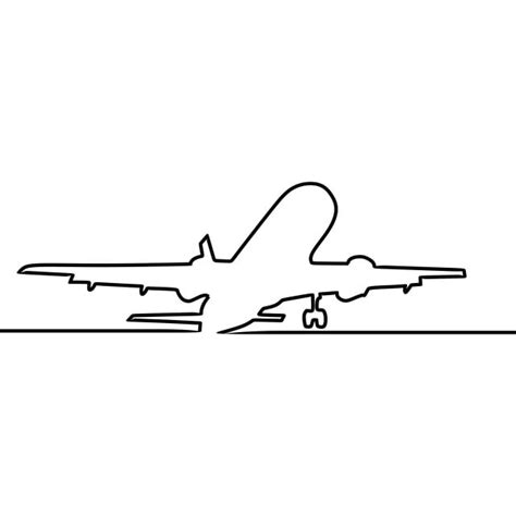 One Line Drawing Vector PNG Images, Airplane One Line Art Drawing ...