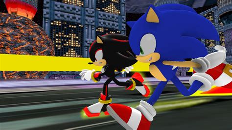 Sonic vs. Shadow by Nictrain123 on DeviantArt