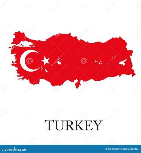 Turkey flag map stock vector. Illustration of border - 136992373