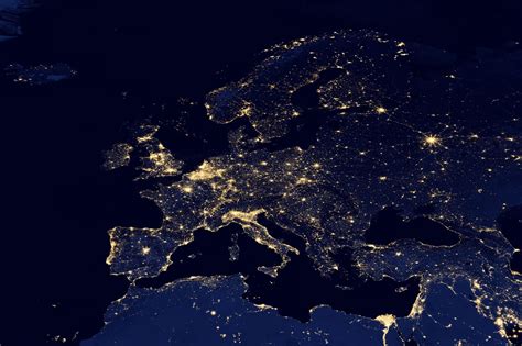 Europe by Night Satellite Image European City Lights by NASA - Etsy UK