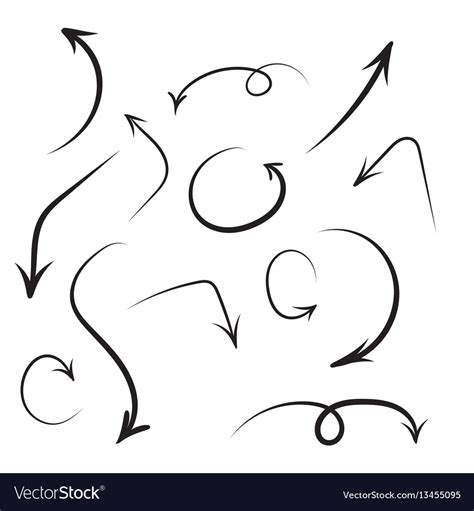 Set of hand drawn arrows Royalty Free Vector Image