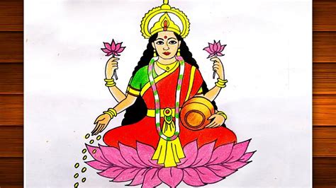 Laxmi Mata Drawing Easy|How To Draw Laxmi Mataji Step By Step For Beginners|Diwali Special ...