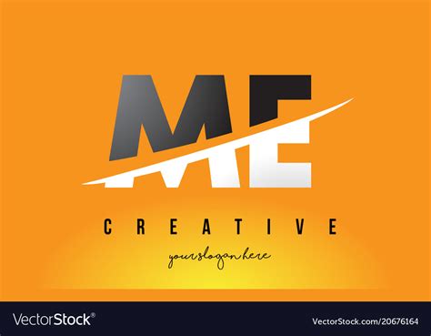 Me m e letter modern logo design with yellow Vector Image