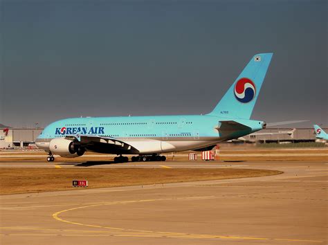 Korean Air Airbus A380-800 Lined Up for Departure at Seoul