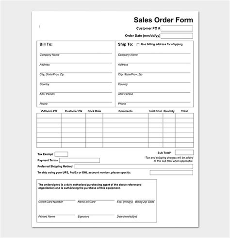 Sales Order Template - 22+ Formats & Examples (Word, Excel, PDF)