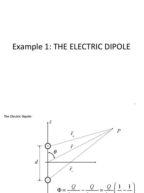 Example 1: The Electric Dipole | PDF | Force | Electromagnetism