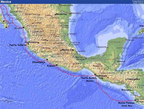 Mexico Pacific Coast Map - Costa Rica On A Map