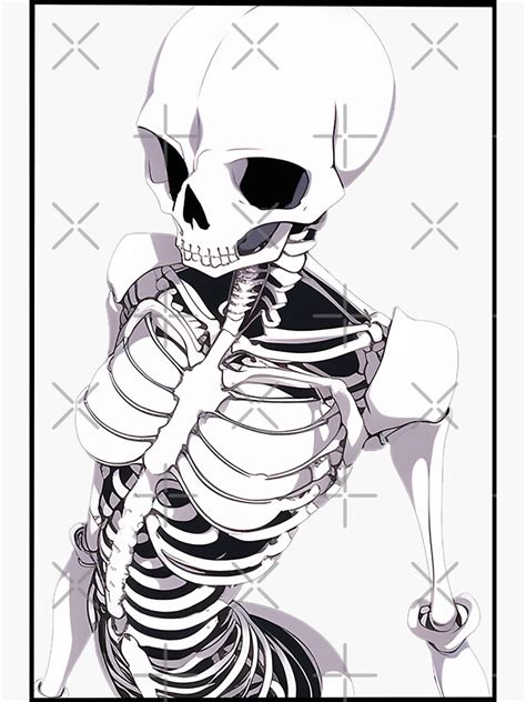 "Skeleton Anime Girl " Sticker for Sale by AI-House | Redbubble