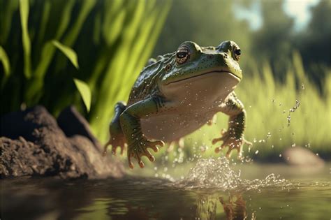 Premium Photo | Frog jumping