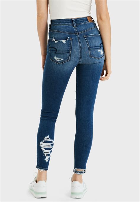 Buy American Eagle blue Ripped Skinny Jeans for Women in MENA, Worldwide | U-2433-2453-469