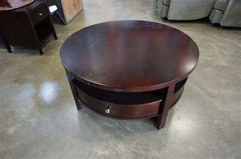 ROUND MODERN 2-DRAWER COFFEE TABLE