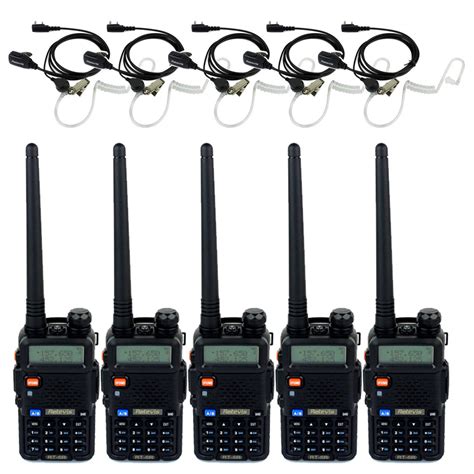 5x Retevis Walkie Talkie RT-5R FM VHF/UHF 5W 128CH Ham Radio+ 5x Earpieces