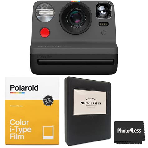 Polaroid NOW i-Type Camera - Black | Color Film (8 Exposures) | Album | Cloth - Walmart.com