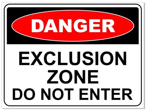 Safety Sign 600 x 450mm - DANGER Exclusion Zone Do Not Enter - Coreflute - Tradeline